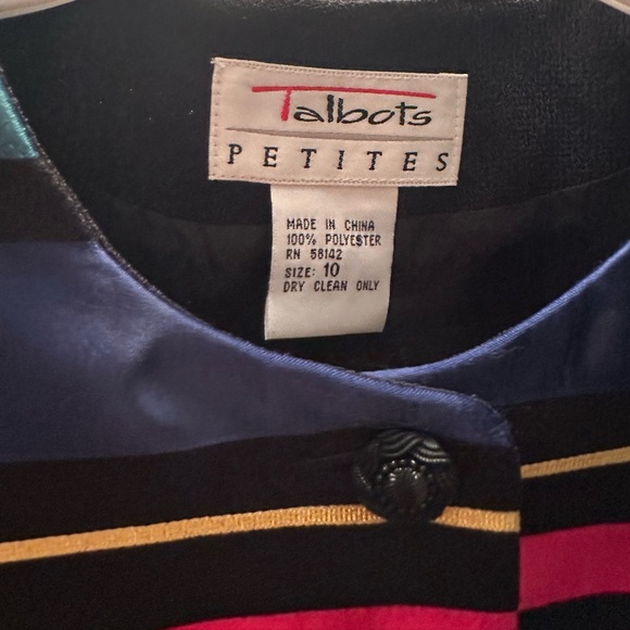 Talbots Petites Multicolor Ribbon Jacket - Picture 3 of 3